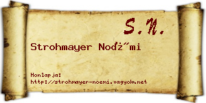 Strohmayer Noémi névjegykártya