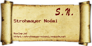 Strohmayer Noémi névjegykártya